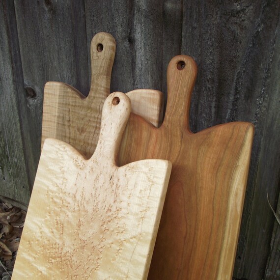 Items Similar To Reserved Wood Cutting Board With Handle Handmade Birdseye Maple Wood 