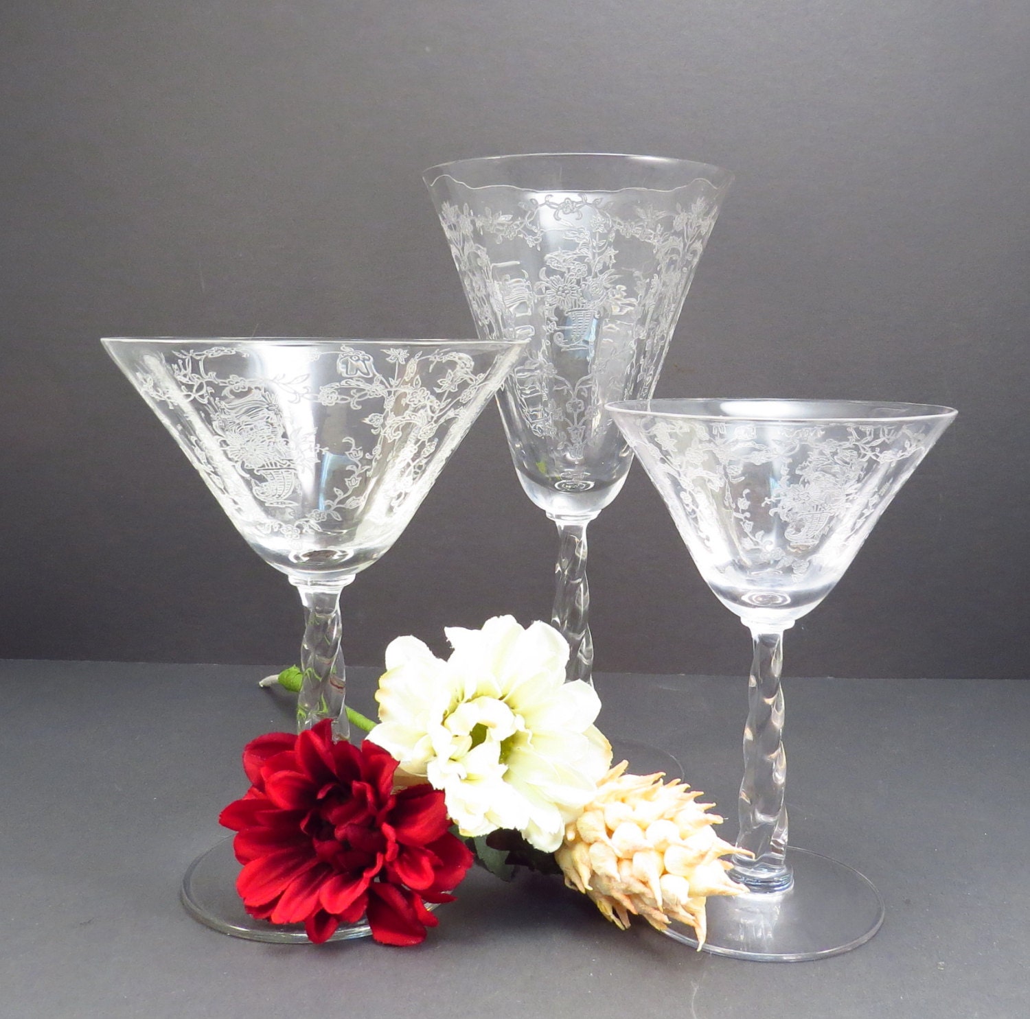 Fostoria Mayflower Water Glass Vintage 1940s Crystal Glass