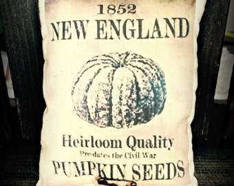 Vintage seed packet | Pumpkin seed packet | Fall pillow | Fall decor | Seed Packet print | Autumn Decorations | Fall decorating ideas