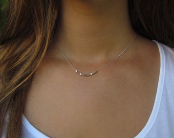 Silver Necklace, Silver Minimalist Necklace, Dainty Silver Necklace, Simple Silver Necklace, Layering Necklace, Modern Necklace