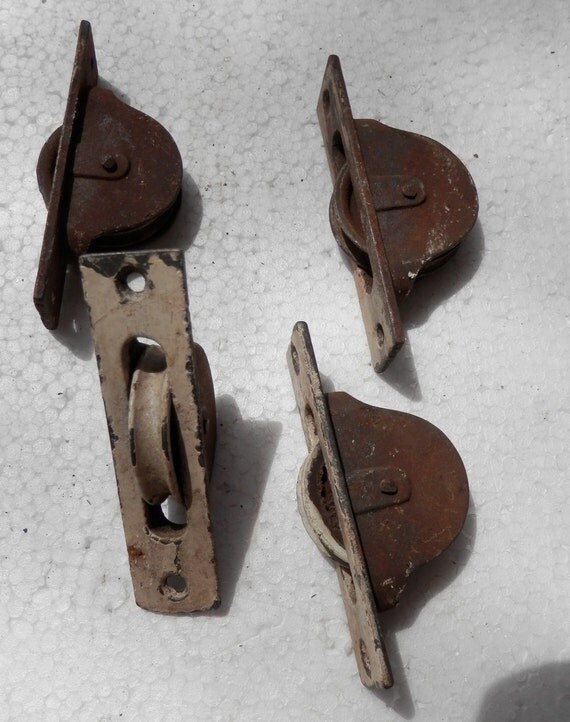 set of 4 vintage window pulleys architectural salvage