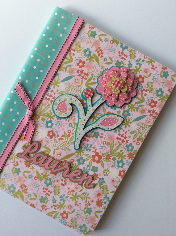 PERSONALIZED Composition Book Pink Flower