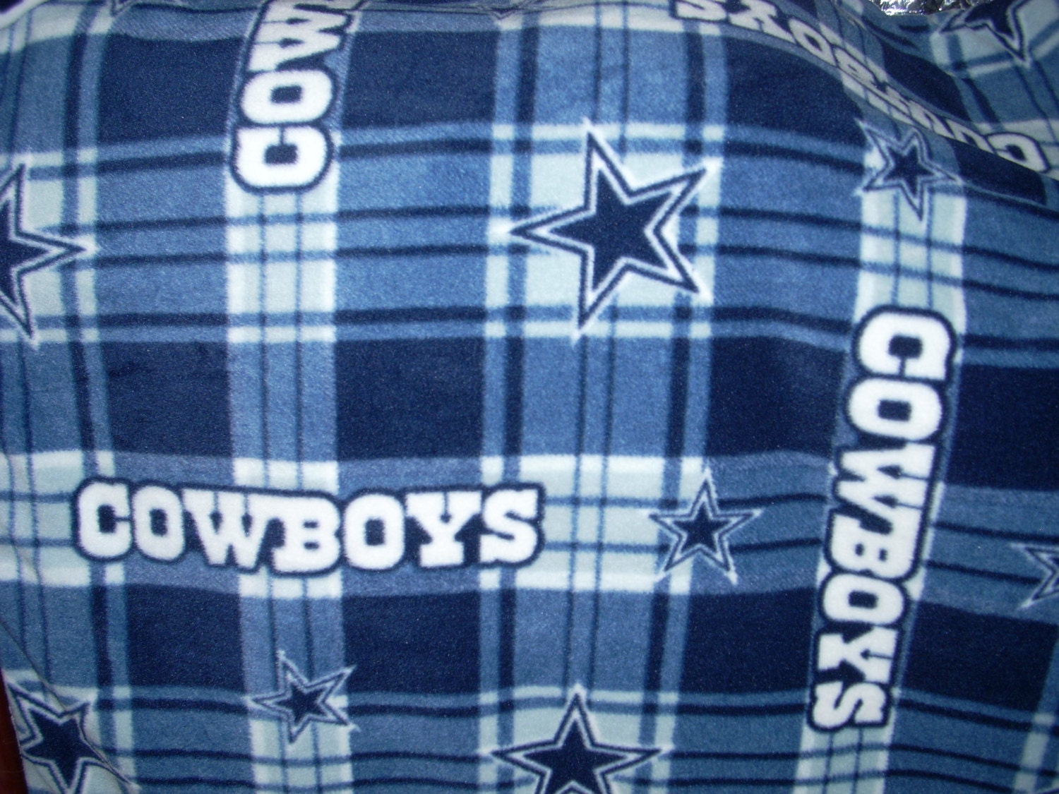 Dallas Cowboys Plaid Fleece Blanket Finished Sewn Edges 2