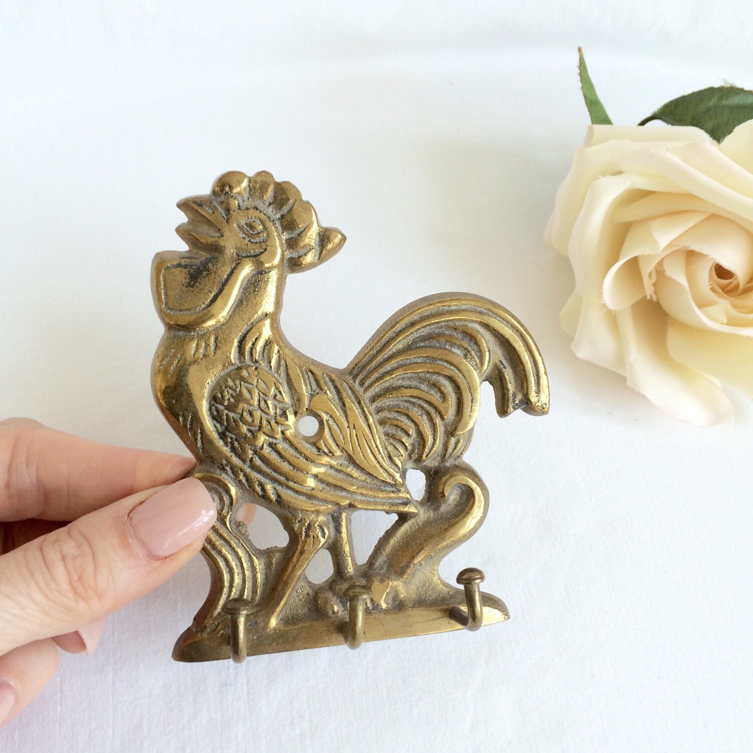 Roaster Key Rack Brass Rooster key holder rooster hook – Haute Juice