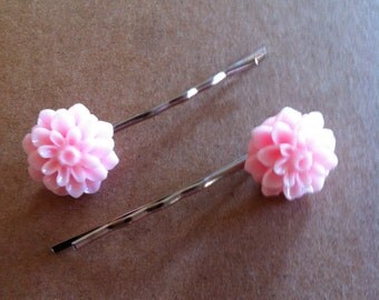 Resin flower clips - Flower bobby pin set - resin flower hair pin set