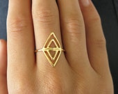 geometric ring, triangle ring, statement ring, gold filled ring, gold triangle ring, triangle, gold ring, thin delicate ring, simple ring