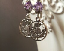 Outlander Jewelry - Scottish Thistle Earrings - Medieval Jewelry - Outlander Gift for Her - Scottish Gift - Romantic Earrings