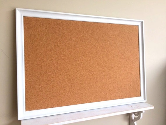 CORK BOARD Modern White Home Office Organizer by ShugabeeLane