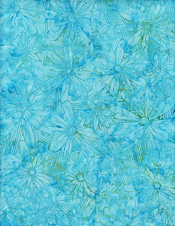 Cotton Batik Fabric by the Yard Flower Fabric Quilting Fabric