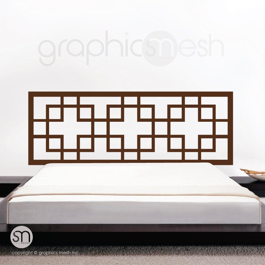 OVERLAPPING SQUARES HEADBOARD Wall decal art Interior decor