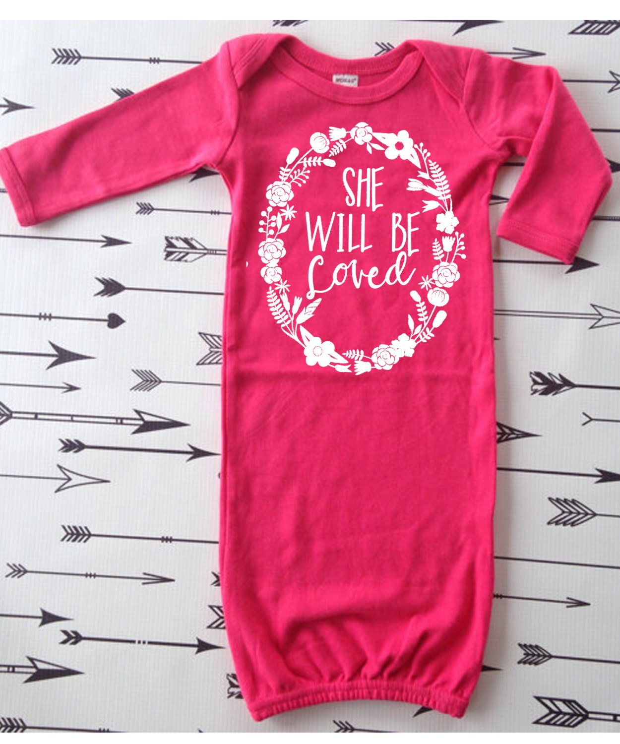 Infant Sleeper Gown She will be Loved Hospital Outfit Newborn