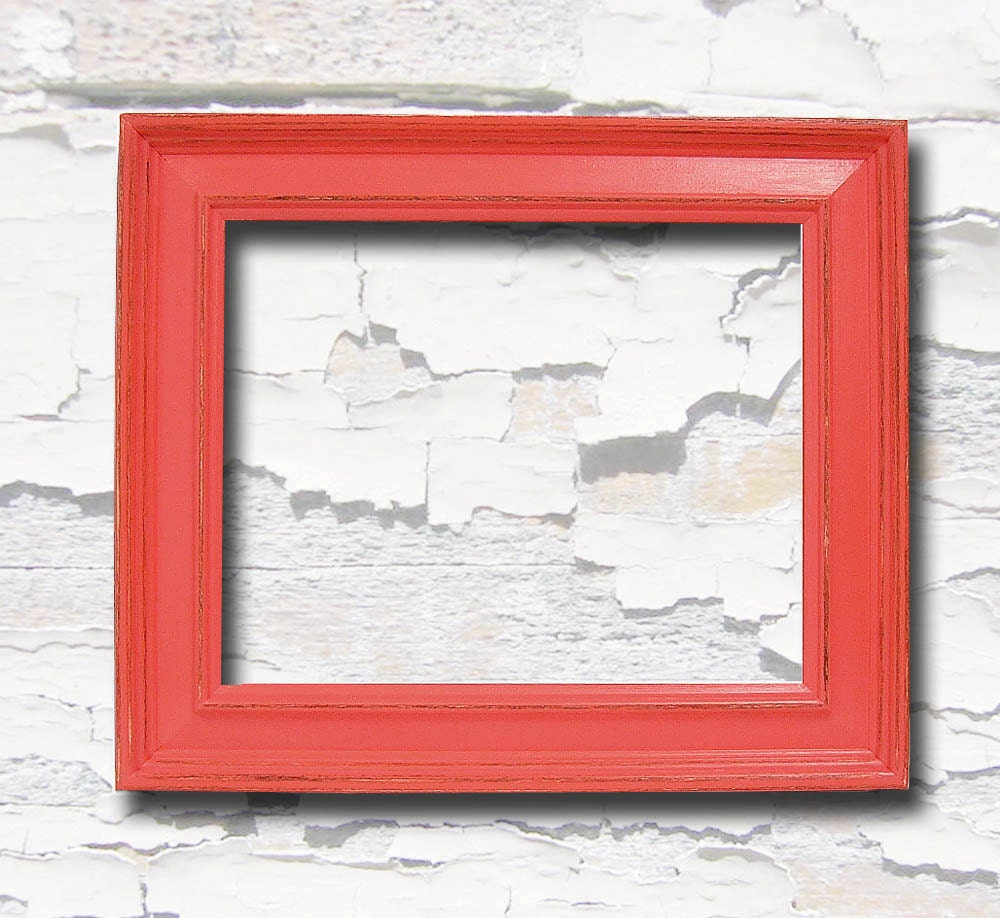 Picture Frames 8x10 Chunky Wood Frame Shabby Chic Coral or