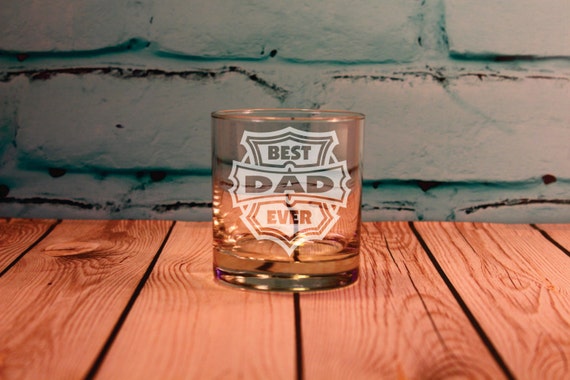 best dad ever old fashion glass