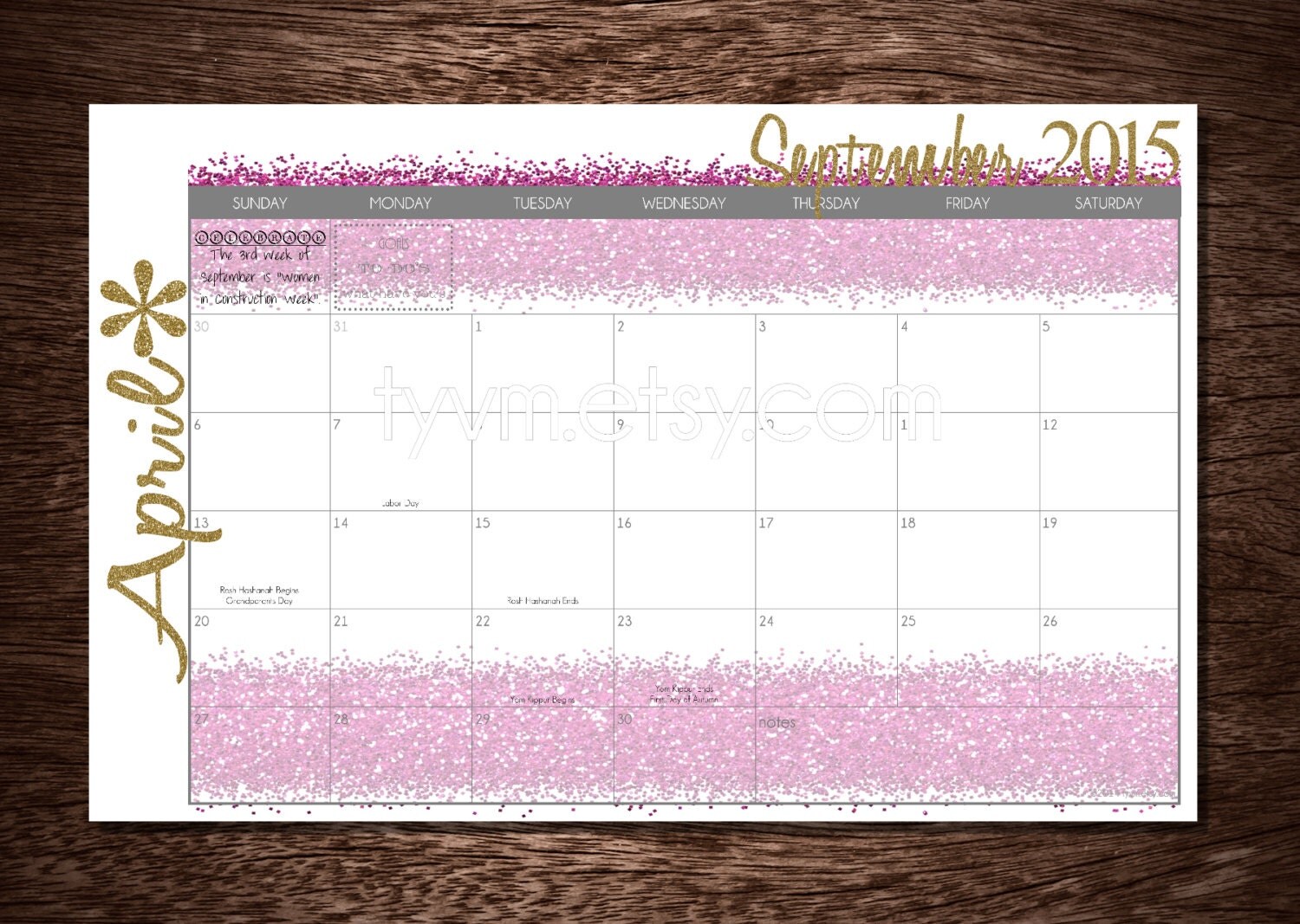 2016 2017 Custom Desk Calendar Desk Pad Blotter Calendar