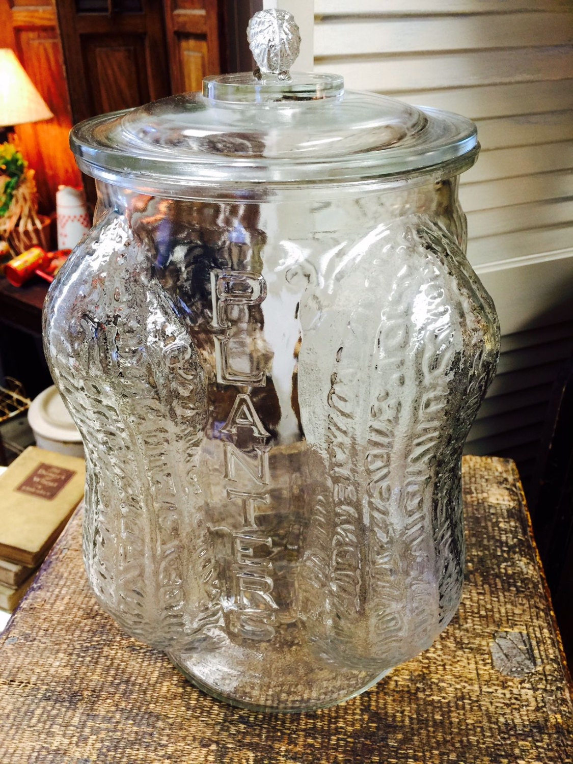 1930s 4-sided Planters Peanut Glass Jar Counter Display with1125 x 1500