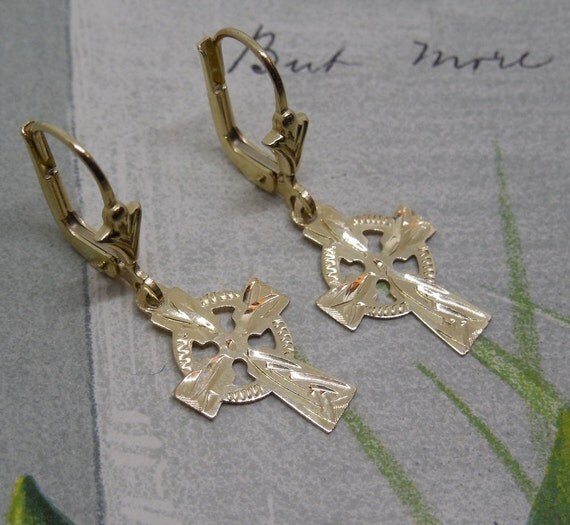 14k gold cross dangle earrings necklace 14k gold cross dangle earrings necklace