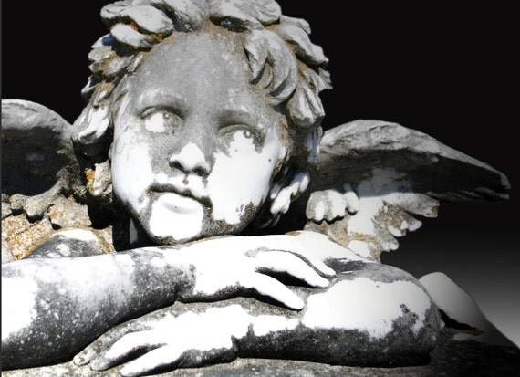 Cherub Statue (5" x 7" photographic greeting card - blank inside/with envelope)