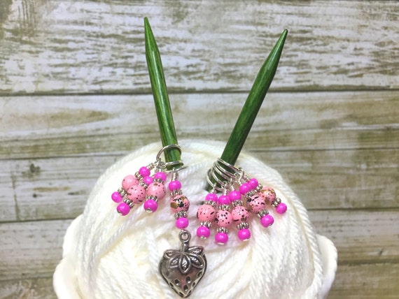 for unique gifts knitting knitters Beaded Knitters Snag Tools for   Charm Free  Food Knitting Pink Gift