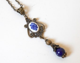 delft blue pendant necklace delft blue jewelry delft delft blue necklace blue necklace pendant necklace