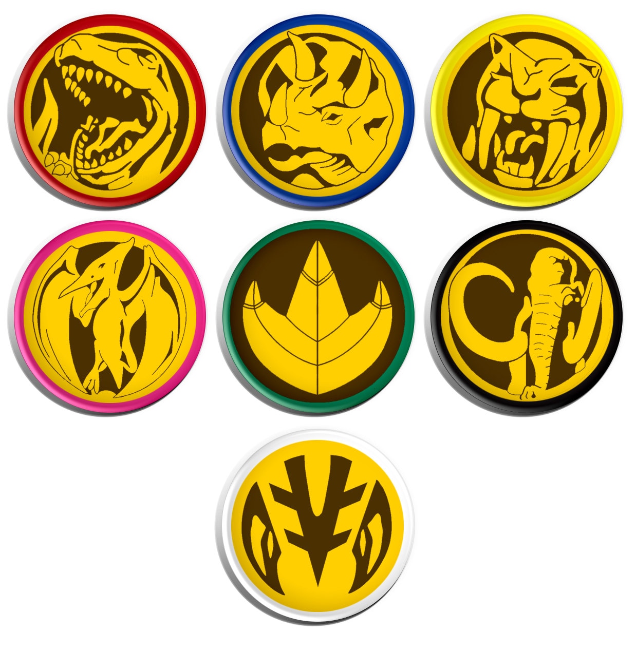 Mighty Morphin Power Rangers Power Coins Button by ButtonPinBee