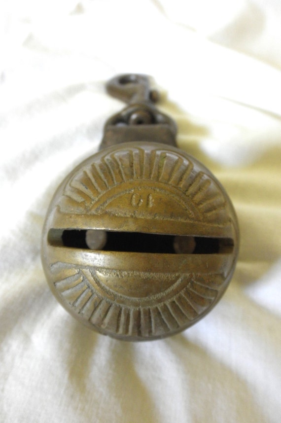 Antique BRASS GOAT BELL Rustic Leather Country Western Farming