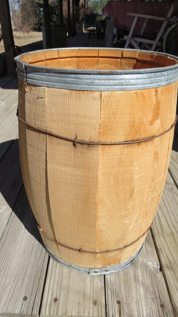 Vintage Wooden Nail Keg Barrel.