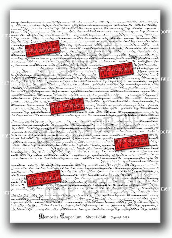 Top Secret Printable Download for Background Paper DIY