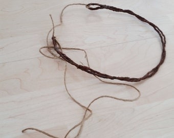 DIY flower girl halos Flower crowns -Set of 2- wire band bark covered headband Bridal hair wreath spring floral supply wedding accessories