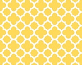 STORE CLOSING Sale Riley Blake Medium Quatrefoil Yellow 1 yard