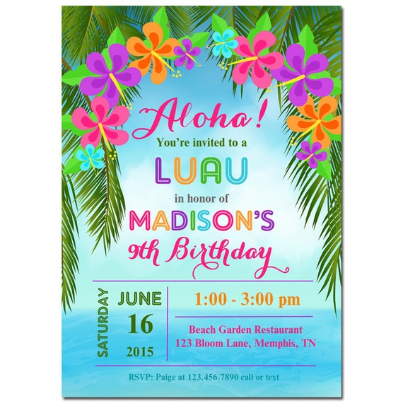 Free Luau Invitations 1