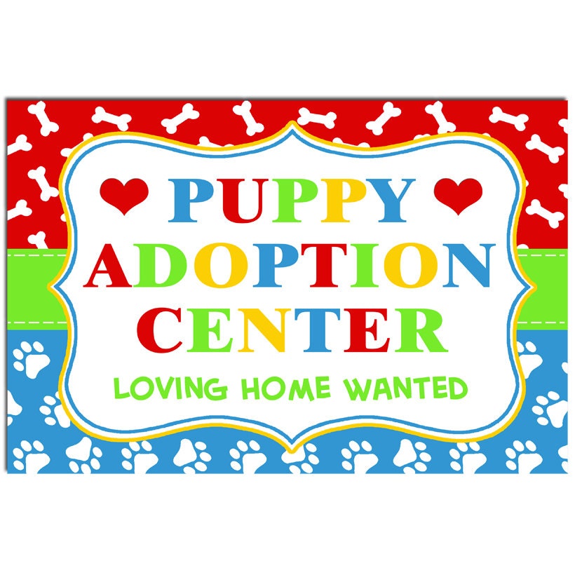 Puppy Dog Adoption Sign Cat And Dog Sign Printable Puppy