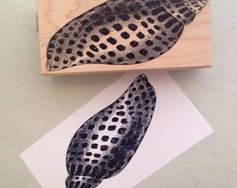 Seashell Rubber Stamp Handmade by 100 Proof Press 4612
