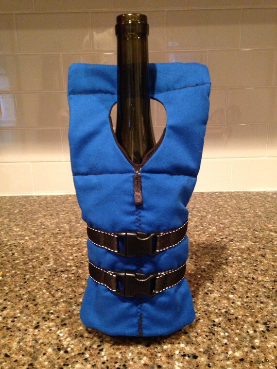 blue ski life jacket wine bottle cover life by sistersincraft blue ski life jacket wine bottle cover life by sistersincraft
