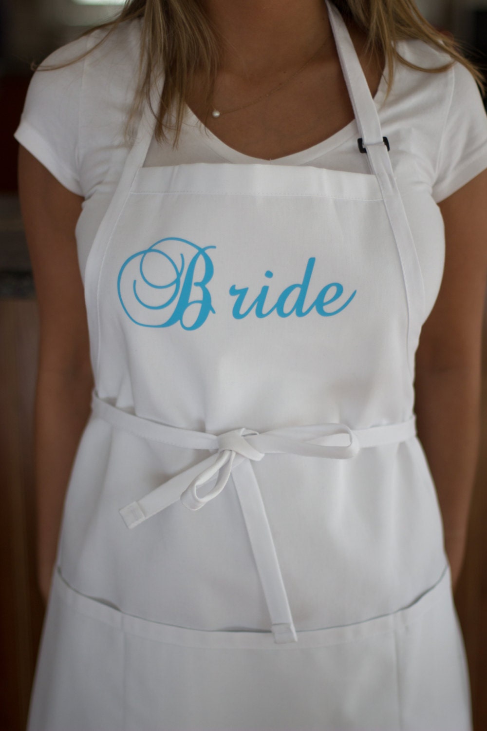 Bride apron. Bridal Shower gift idea personalized apron with