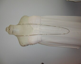 Authentic Vintage Beautiful Very Long SIGNED SARAH COV Sarah Coventry Faux Pearl Silver Necklace