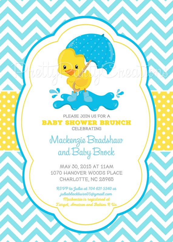 Duck Themed Baby Shower Invitations 10