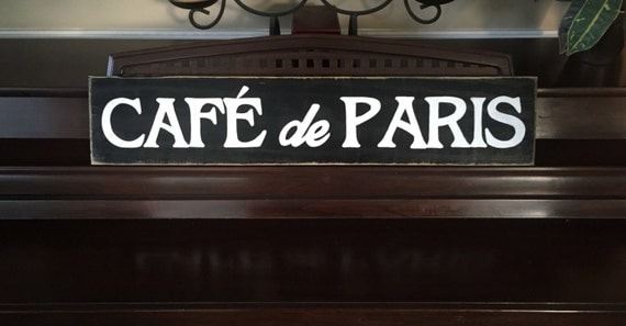  CAFE  de  PARIS  French Country Sign  Plaque Wall by 