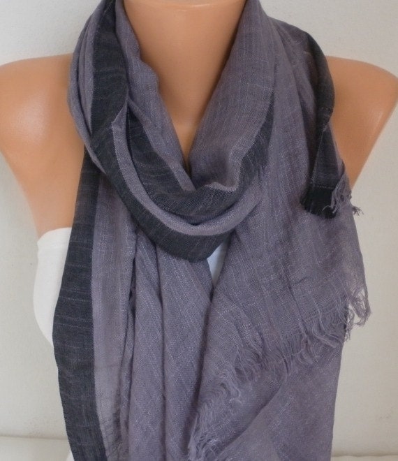 Gray Linen Cotton Scarf Summer Shawl Man Men ScarfUnisex