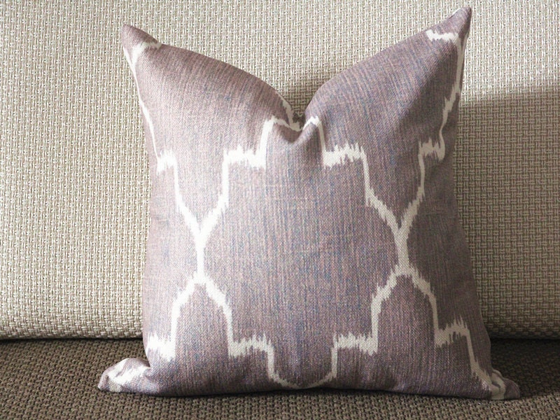 Edom Grey Ikat Pillow Cover 18x18 20x20 22x22 24x2426x26