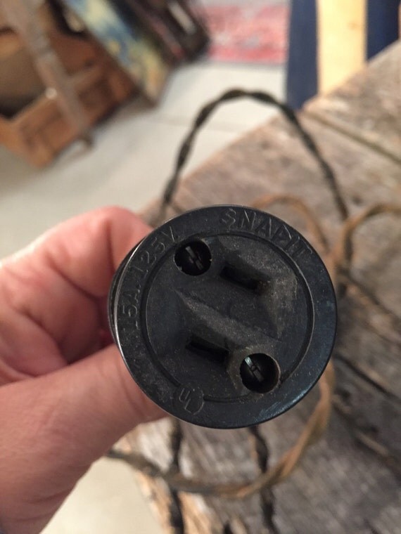 Vintage 1920s cloth extension cord antique cord old lighting