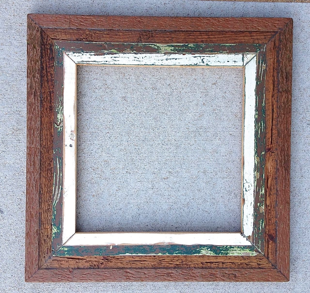 sale14x14 reclaimed wood picture frame by oldlikenew on Etsy