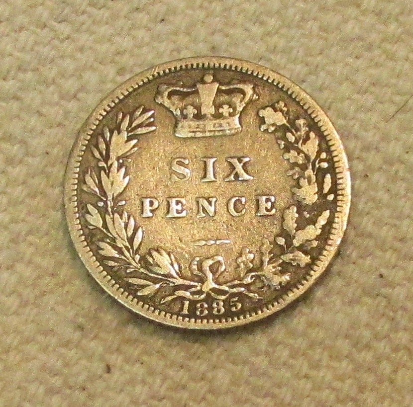 1885 Great Britain silver sixpence Wedding 6 pence by LastingWoods