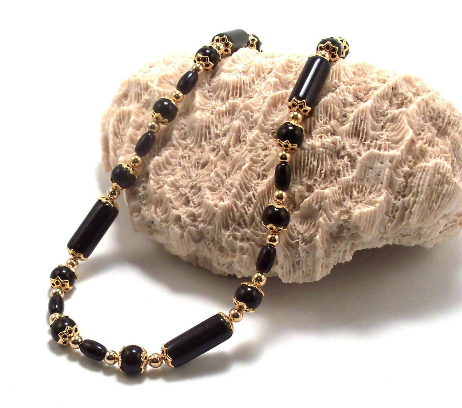 palo santo and obsidian necklace