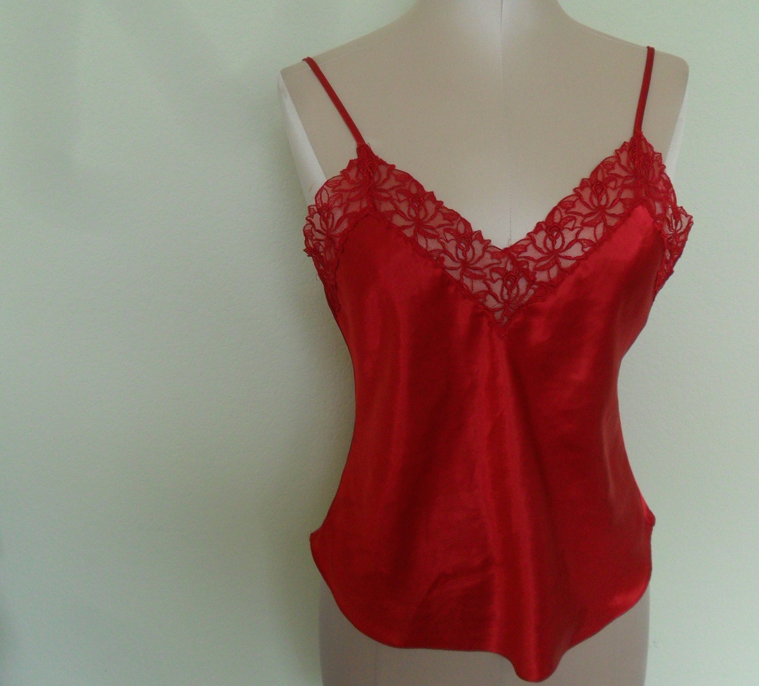 Victoria's Secret Vintage Camisole Red Satin Size Small