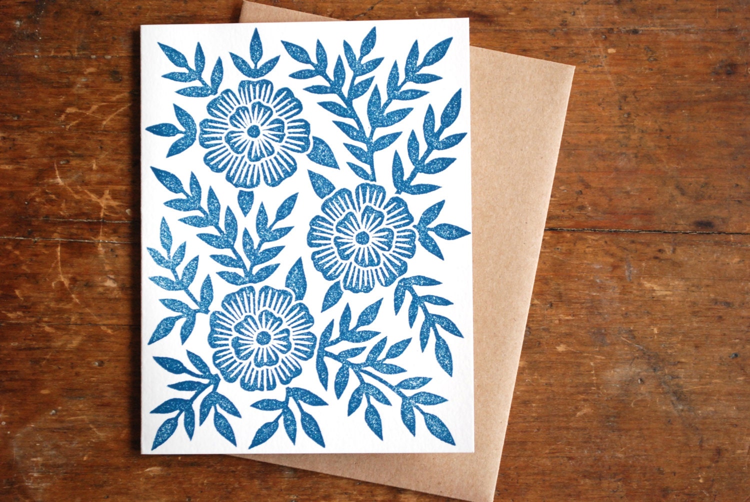 Set of Six Block Printed Cards