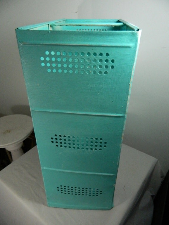 Vintage Metal Kitchen Vegetable Bin Stacked Metal Bin