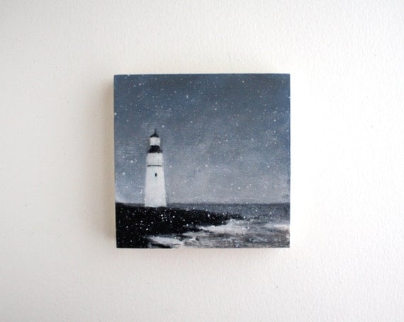 Lighthouse Oil Painting - 4 x 4