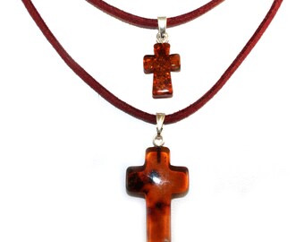 NATURAL BALTIC AMBER Crosses Pendants