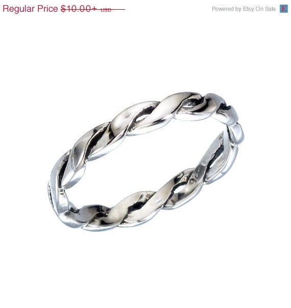 Discount Sale Rope Stacking Sterling Silver Ring ( OP 1118 )