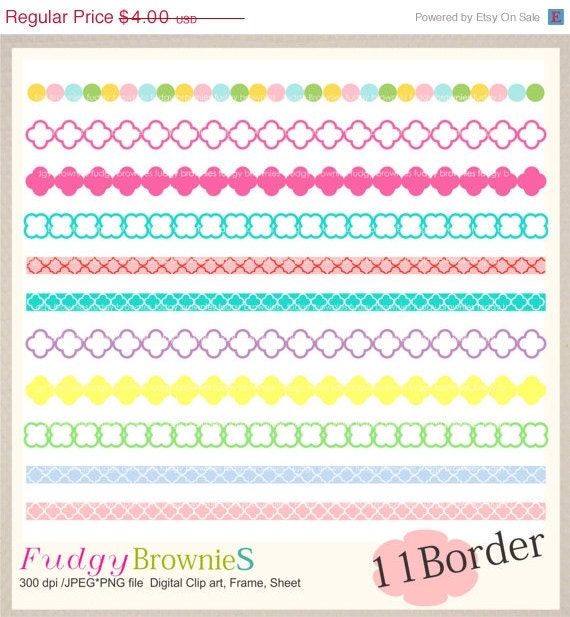 ON SALE border frames clip art digital scrapbooking border.